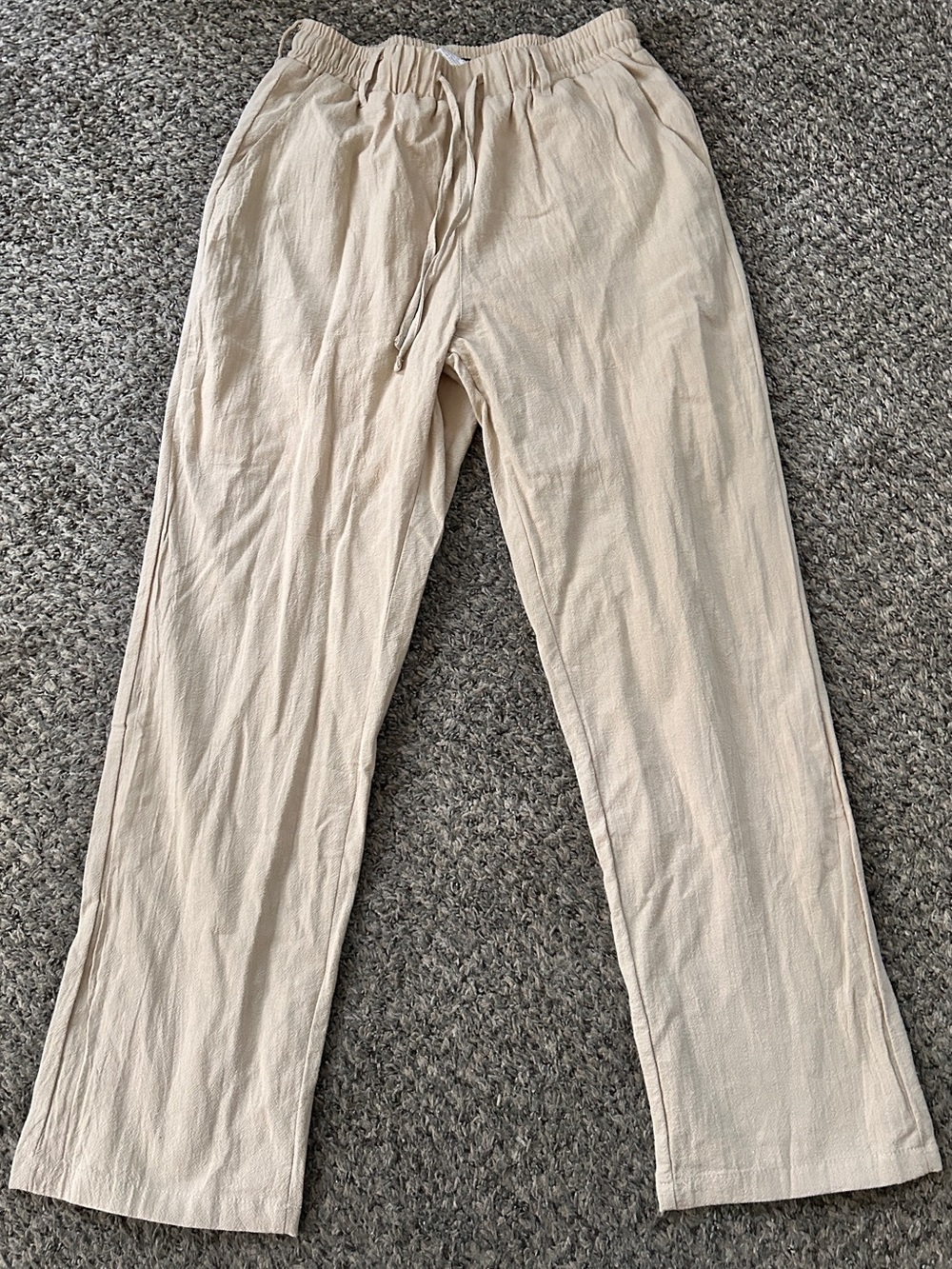 Men's Lightweight Drawstring Relaxed Pants - Cream